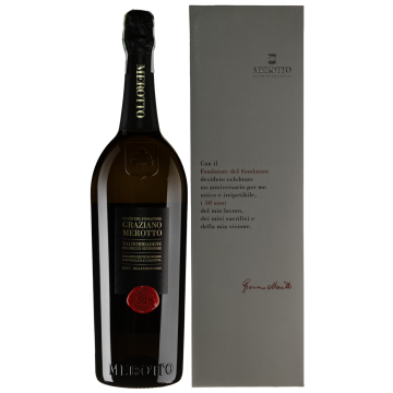 Ігристе Merotto Prosecco Superiore DOCG Brut Millesimato Cuvee Fondatore del Fondatore, gift box / Просекко Суперіоре DOCG Брют Міллезімато Кюве Фондаторе дель Фондаторе, подарункова коробка 2020, біле, 1.5 л
