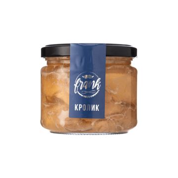 Консерви м'ясні М'ясо кролика тушковане 330г, Frank