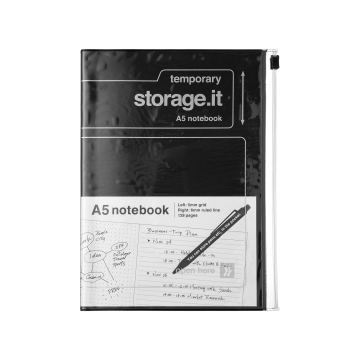 Блокнот A5 чорний з білим Storage.It, Mark's