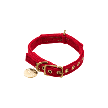 Нашийник оксамитовий для котів і собак червоний розмір L, Found My Animal
