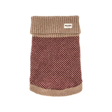Светр для собак з мериносової вовни бордовий розмір L, Wag and Wool