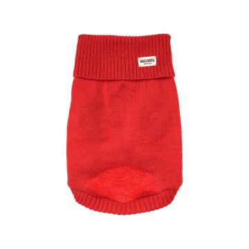 Светр для собак з британської вовни вишневого кольору розмір M, Wag and Wool