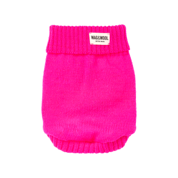 Светр для собак з британської вовни яскраво-рожевий розмір ХS, Wag and Wool