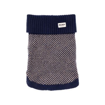 Светр для собак з мериносової вовни темно-синій розмір S, Wag and Wool