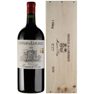 Вино Lamarque Chateau De Lamarque, wooden box / Шато Де Ламарк, дерев'яна коробка 2020, червоне сухе, 3 л
