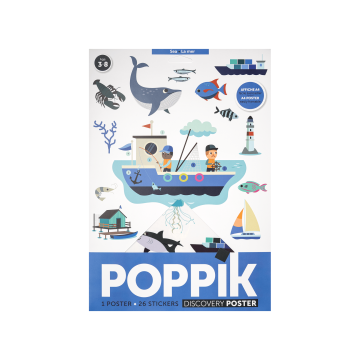 Набір з міні постеру та наліпок "Море" (від 3 років) Mini Discovery Posters, Poppik