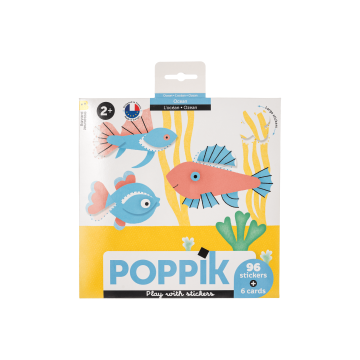 Набір з карток та наліпок дитячих "Океан" (від 2 років) Baby Stikers, Poppik