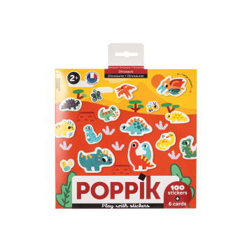 Набір з карток та наліпок дитячих "Діно" (від 2 років) Baby Stikers, Poppik