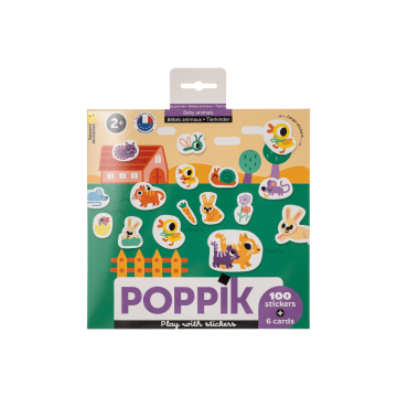 Набір з карток та наліпок дитячих "Малята тварин" (від 2 років) Baby Stikers, Poppik