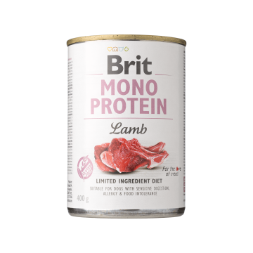 Корм для собак вологий повнораціонний з ягнятиною 400г Mono Protein, Brit Care