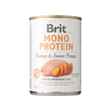 Корм для собак вологий повнораціонний з індичкою і бататом 400г Mono Protein, Brit Care