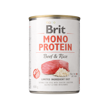 Корм для собак вологий повнораціонний з яловичиною та рисом 400г Mono Protein, Brit Care