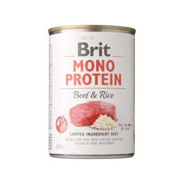 Корм для собак вологий повнораціонний з яловичиною та рисом 400г Mono Protein, Brit Care