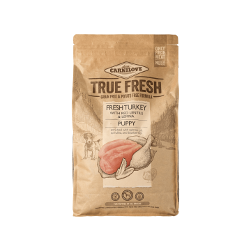 Корм для цуценят сухий повнораціонний з індичкою 4кг True Fresh, Carnilove