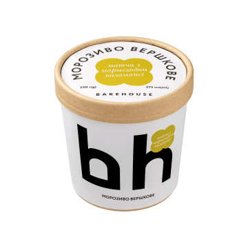 Морозиво вершкове матча з мармеладом каламансі 10,6% 250г, Bakehouse
