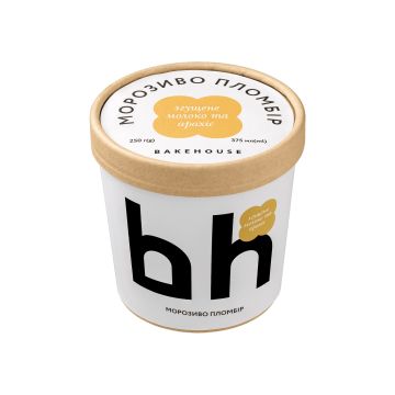 Морозиво пломбір із згущеним молоком та арахісом 15,1% 250г, Bakehouse
