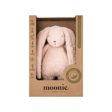 Іграшка дитяча Органічний зайчик з нічником Rose, Moonie Europe