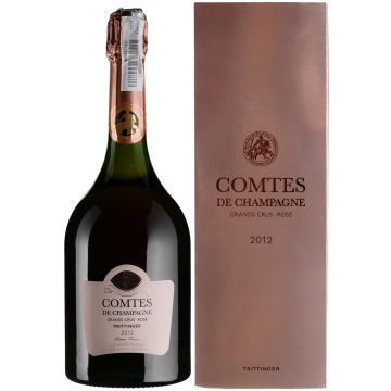 Шампанське Taittinger Comtes de Champagne Rose, gift box / Комт де Шампань Розе, подарункова коробка 2012, рожеве, 0.75 л