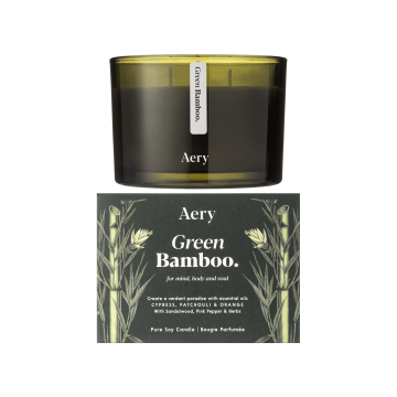 Свічка ароматична 3-ґнітова "Зелений бамбук" 450г Botanical, Aery Living
