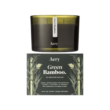 Свічка ароматична 3-ґнітова "Зелений бамбук" 450г Botanical, Aery Living