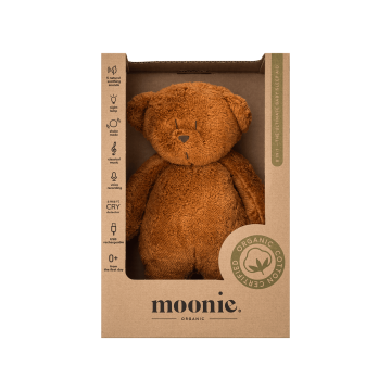 Іграшка дитяча Ведмедик співаючий з нічником Caramel, Moonie Europe