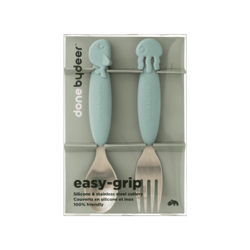 Набір ложки та виделки Морські друзі синій Easy-grip, Done By Deer