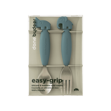 Набір ложки та виделки Друзі Олені синій Easy-grip, Done By Deer