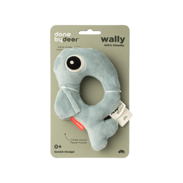 Іграшка дитяча Кільце-брязкальце синє Wally, Done By Deer