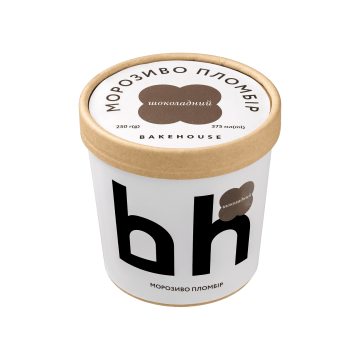 Морозиво пломбір Шоколадний 15% 375мл/250г, Bakehouse