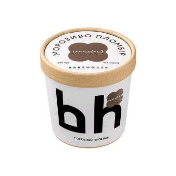Морозиво пломбір Шоколадний 15% 375мл/250г, Bakehouse