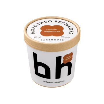 Морозиво вершкове Солона карамель 11% 375мл/250г, Bakehouse