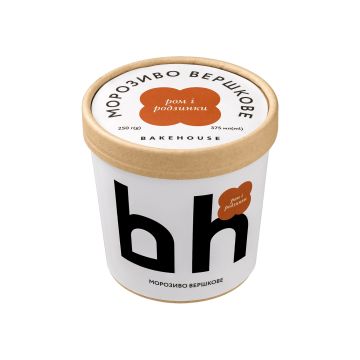 Морозиво вершкове з ромом і родзинками 8,5% 375мл/250г, Bakehouse