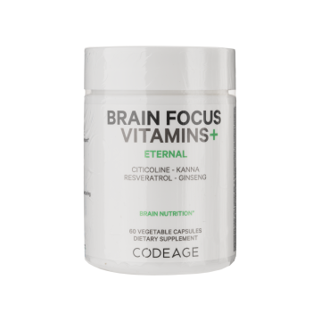 Дієтична добавка в капсулах Підтримка роботи мозку 60шт, Brain Focus Vitamins+ , Codeage