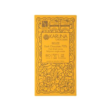Шоколад темний Беліз швидке сушіння бобів 70% 60г, Karuna chocolate