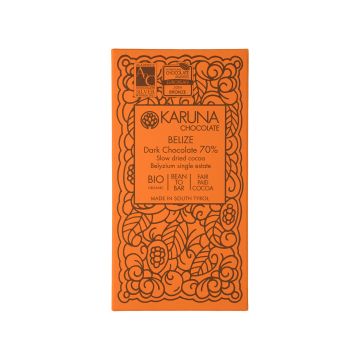 Шоколад темний Беліз повільне сушіння бобів 70% 60г, Karuna chocolate