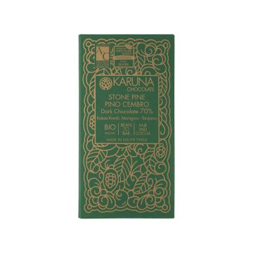 Шоколад темний Танзанія  з ефірною олією сосни 70% 60г, Karuna chocolate