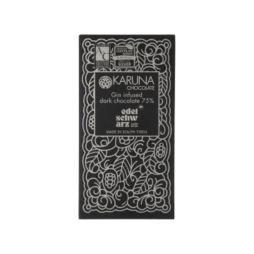 Шоколад темний з джином Edelschwarz 75% 60г, Karuna chocolate