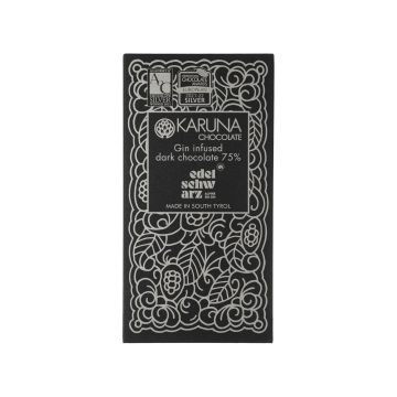 Шоколад темний з джином Edelschwarz 75% 60г, Karuna chocolate
