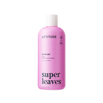 Гель для душу зволожуючий "Кокос та Лісові ягоди" 473мл Super leaves, Attitude