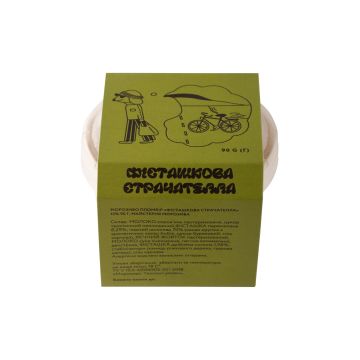Морозиво пломбір "Фісташкова Страчатела" 12% 90г, Майстерня морозива