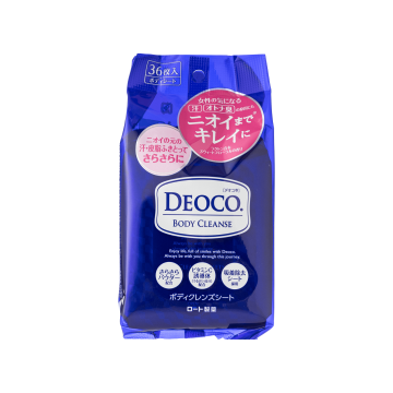 Серветки для тіла очищаючі вологі 36шт Deoco, Rohto