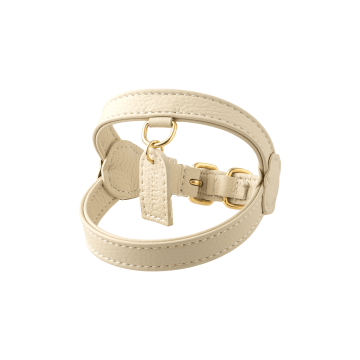 Шлея шкіряна для собак біла розмір XS, Perro Collection
