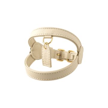 Шлея шкіряна для собак біла розмір M, Perro Collection