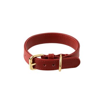Нашийник шкіряний для собак червоний розмір 35-2, Perro Collection