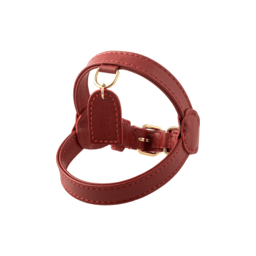 Шлея шкіряна для собак червона розмір L, Perro Collection