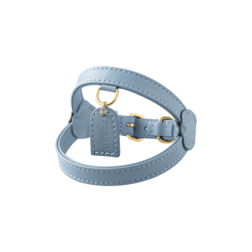 Шлея шкіряна для собак блакитна розмір S - 2,0, Perro Collection
