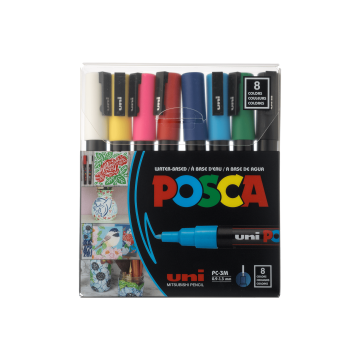 Набір маркерів 0,9-1,3мм (8шт в пак) Posca, Uni