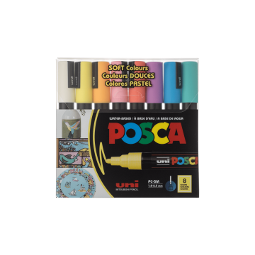 Набір маркерів пастельних кольорів 1,8-2,5мм (8шт в пак) Posca, Uni