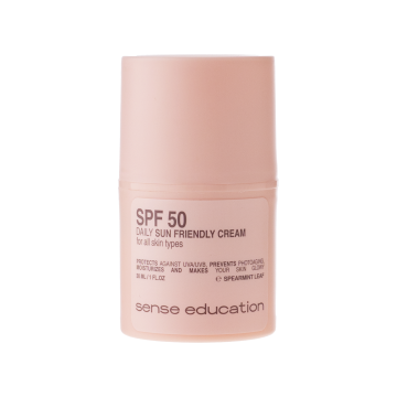 Крем для обличчя сонцезахисний SPF50 М'ятний лист 30мл, Sense education