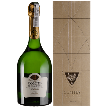 Шампанське Taittinger Comtes de Champagne Blanc de Blancs, gift box / Комт де Шампань Блан де Блан, подарункова коробка 2014, біле, 0.75 л
